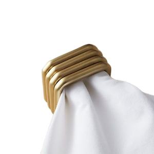 Décoration de mariage table à manger carré en métal laiton rond de serviette en laiton plaqué or top vente anneau de serviette - Product Image 1