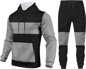 Ropa de calle de invierno de alta calidad, moda al por mayor, chándal Unisex de bloque de poliéster y algodón tejido para hombre, chándal informal con logotipo personalizado - Product Image 1