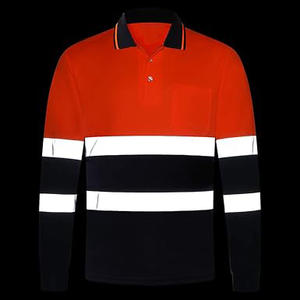 Polo de travail haute visibilité à manches longues, vêtements réfléchissants d'extérieur en polyester, vente chaude - Product Image 3