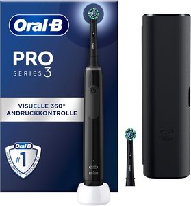 Oral-B Pro Series 3 Cepillo de dientes eléctrico, 3 modos de limpieza, 360 Control de presión para el cuidado dental, 2 cepillos de repuesto - Product Image 1