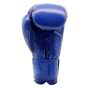 Dernier modèle de gants de boxe professionnels en cuir de vache noir pakistanais, lacés, respirants, pour l'entraînement et les combats - Product Image 4