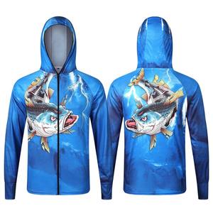 Vêtements de pêche personnalisés en usine, manches longues, à capuche, à séchage rapide, chemises de pêche en jersey pour hommes, sweats à capuche d'été, FACILES À LAVER - Product Image 1