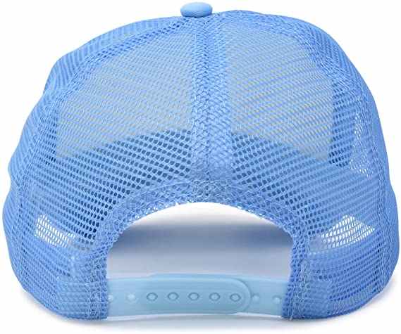 Trucker Hat Mesh Cap Sporty 5-Panel Hat with Hand Embroidery Curved Brim Adjustable Strap Common Fabric Solid Colors Small Braid