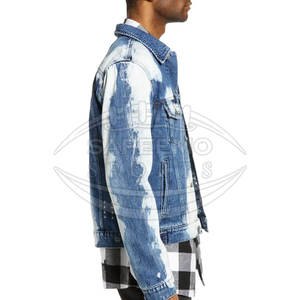 Chaqueta de Mezclilla Personalizada para Hombre, Cuello Alto, Opción Frontal, Calidad Premium, Tela 100% Algodón, Transpirable, Cortavientos, Chaqueta Casual de Invierno - Product Image 3