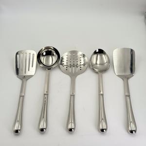 Ensemble de serveurs à salade en acier inoxydable de haute qualité, utilisation unique dans les restaurants, artisanat, cuillère à salade en acier, faible MOQ - Product Image 2