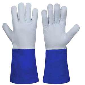 Gants de soudure de sécurité industrielle haute performance en cuir véritable respirant, résistants à l'eau et aux hautes températures - Product Image 1