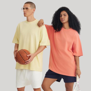 Boxy เสื้อยืดผู้ชายทรงโอเวอร์ไซส์ทรงเข้ารูป, เสื้อยืดคอกลมแขนสั้นสำหรับผู้ชายเสื้อยืดทำจากผ้าฝ้าย - Product Image 2