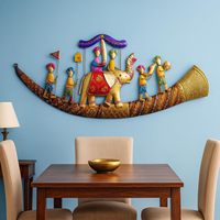 Art mural en fer écologique d'inspiration culturelle pour les maisons indiennes, rehaussant le design d'intérieur, éléments distinctifs faits à la main