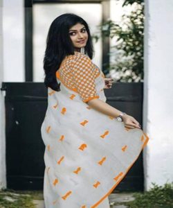 Nos saris sont adaptés à diverses occasions, y compris les fêtes et les mariages georgette broderie saree avec chemisier non cousu - Product Image 6