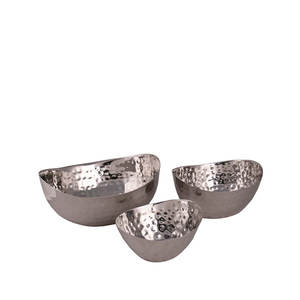 Juego de 3 cuencos decorativos de metal chapado en oro, mesa de restaurante, ensalada y cuenco de servidor dulce, cuenco de servicio de metal pulido brillante - Product Image 5
