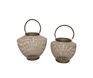 เชิงเทียนสำหรับตกแต่งบ้านทำจากเหล็กทอสีน้ำตาล - Product Image 5