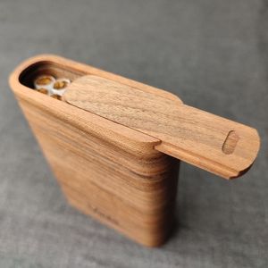 LUXURY CUSTOM Classic Black Walnut Wooden <b>Cigarette</b> <b>Case</b> Slim Pocket High Quality Storage Container Handmade Gift - Product Image 1