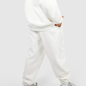 Ensemble pantalon et sweat à capuche décontracté surdimensionné respirant pour femme, avec logo personnalisé, nouvelle collection hiver, fermeture à cordon - Product Image 2