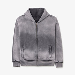 Streetwear personnalisé Ensemble sweat à capuche et pantalon de survêtement 100% coton délavé à l'acide Style poche survêtement survêtement pour hommes - Product Image 6