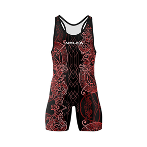 Uniforme moulant Haltérophilie Lutte Singlet Logo personnalisé Transfert de chaleur Imprimé Stretch Léger Durable Respirant - Product Image 1