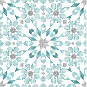 Porcelana esmaltada Premium Radiance Peel & Stick Baldosas azules Función de ladrillo refractario resistente al agua y al lavado para el interior de la habitación - Product Image 1