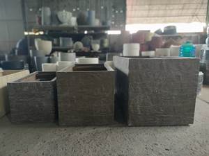 [Jason] Ensemble de 3 pots modernes ronds en fibre de pierre et polystone en gros ~ Jardinières en fibre de verre pour la décoration de la maison et du jardin - Product Image 6