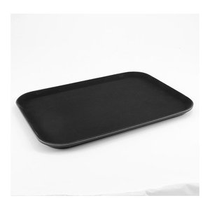 ถาดพลาสติกกันลื่น 40x30.5 ซม. สีดำ โพลีโพรพิลีน สำหรับเสิร์ฟอาหาร - Product Image 1