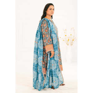 ชุดสัลวาร์กะมีซผ้าฝ้ายพิมพ์ลายแบบ 3 ชิ้น พร้อมผ้าคลุมไหล่ รุ่น K-52108 ชุดปากีสถานสำหรับงานเทศกาลและชุดประจำชาติ ชุดอินเดีย - Product Image 5