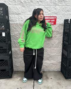 Haute qualité 100% coton Streetwear poids lourd hommes à capuche sans ficelle personnalisé ourlet brut sweat à capuche court avec sérigraphie - Product Image 2