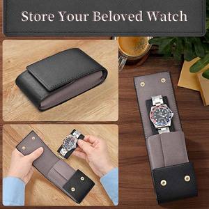 Custom Made Hotsale Top Quality <b>Travel</b> Leather <b>Watch</b> Pouch with Suede Lining Handmade Portable Single <b>Watch</b> <b>Case</b> - Product Image 6