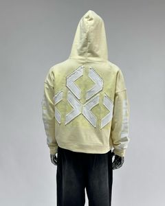 Bonne qualité Street Wear blanc polaire sweats à capuche hommes lourd surdimensionné à capuche coton 100% français Terry à capuche - Product Image 2