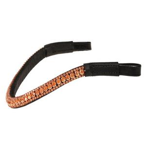 Bandeau de tête en cuir de haute qualité avec logo personnalisé, trois rangées de strass, durable, élégant, équipement équestre occidental, prix de gros - Product Image 3