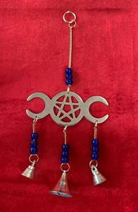 Campanas de Viento de Latón Personalizadas de Moda, Símbolo de la Paz, Cuentas Verdes, Campana Colgante para Decoración del Hogar, Metal, por Proveedores Indios - Product Image 3