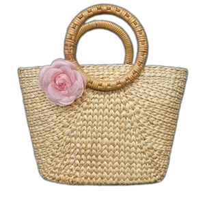 Vietnam fabrication tissé rotin osier artisanat fleur conception femmes fait à la main vacances cadeau sac TUYET DUNG WHB6 - Product Image 1