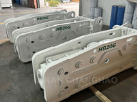 Casse-roche hydraulique de type supérieur HB20G pour excavatrice de 20 tonnes, ensemble complet avec burin de 135 mm, tuyaux et boîte à outils