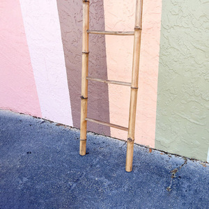 Blanket <b>Ladder</b> for Living Room and Bedroom Decor Best Price Natural Bambooo <b>Ladders</b> Wall Leaning <b>Towel</b> <b>Rack</b> - Product Image 3