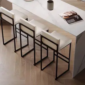 Modern Hotel Furniture Bar Stools Luxury High Chairs Kitchen Chairs Commercial Furniture Metal Frame Bar Chairs