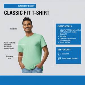 T-shirt unisexe à manches courtes, col en V, coupe régulière, tricoté, 100% coton, style hip-hop, avec motif, séchage rapide, respirant, 210g - Product Image 6