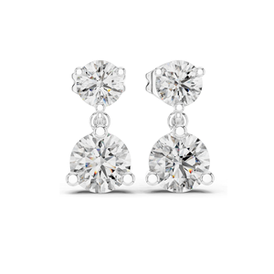 Boucles d'oreilles pendantes ethniques en or 10KT/14KT/18KT (or rose/jaune/blanc) avec diamant de laboratoire Kesari Diam 3 carats taille brillant, sans conflit - Product Image 4