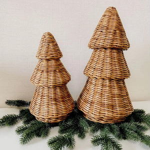 Campana navideña de ratán rústico | ADORNO VACACIONAL A MANO A GRANEL - Product Image 1