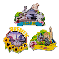 Logo personnalisé mdf bois souvenir touristique cadeau religion jérusalem aimant de réfrigérateur