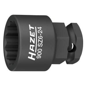 Hazet 1/2'' Short Square <b>12</b>-<b>Point</b> <b>Socket</b> with Traction Profile and Borehole - Product Image 2