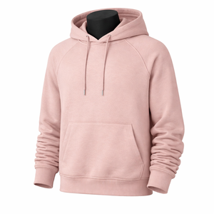 Sweat à capuche rose clair personnalisé sans motif |   Sweat-shirt à capuche en polaire, coton et polyester |   Sweat-shirt unisexe OEM ODM - Product Image 1
