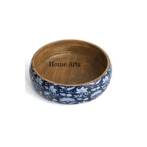 Recipiente de comida de madera con estampado de último diseño con 2 cucharas, vajilla de calidad premium, cuenco para servir comida de Home Arts - Product Image 6