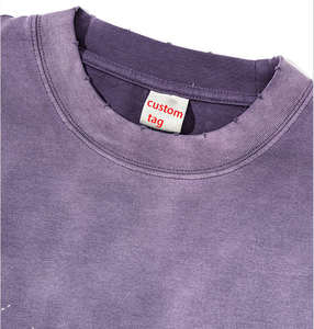 T-shirt oversize pour hommes avec logo personnalisé, lavage à la pierre à l'acide, dégradé par le soleil 100% coton imprimé OEM, coupe ample, t-shirt pour hommes - Product Image 4