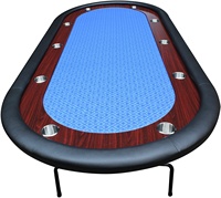 Table de poker Texas Hold'em Casinokart de 96 pouces avec porte-gobelets à grande vitesse de la série Light Pattes pliantes pour le jeu Mahjong
