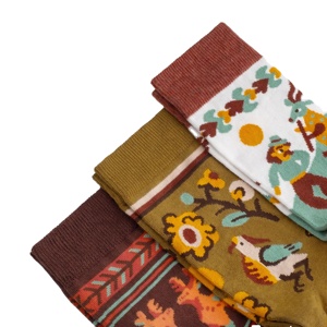 Fabricant OEKO-TEX certifié Custom Vintage Jacquard Crew Retro Patterns Confortable Respirant Everyday Wear Bottom Casual - Product Image 2