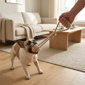 Jouet à tirer classique en corde de chanvre Forest Knot avec poignée pour chiens - Product Image 5