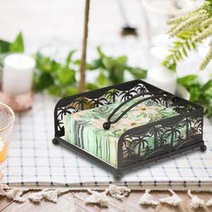 Contemporary Luxury Metal Multi-purpose Napkin Basket for Modern Homes Hotels <b>Conference</b> Halls & Dining Rooms - Product Image 1