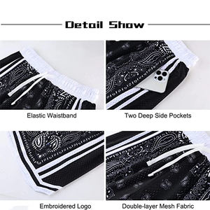 Pantalones cortos deportivos para hombre con logotipo personalizado, estilo Baloncesto de malla de secado rápido con patrón sublimado para gimnasio y pantalones cortos deportivos - Product Image 3