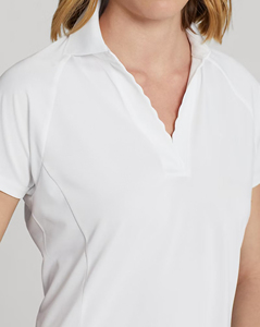 เสื้อคอวีสำหรับผู้หญิงผ้าโพลีเอสเตอร์/ ผ้าฝ้ายถักสีขาวลำลองระบายอากาศได้ดี - Product Image 5