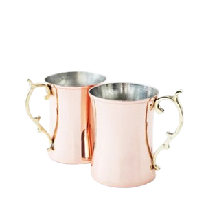 Tasse à boire en métal aluminium Prix de gros Tasse en métal ordinaire Lot de 2 couleur or rose Anniversaire de mariage - Product Image 1