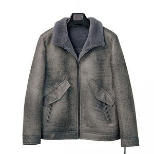 Blouson bombardier en cuir pour hommes OEM 2025 de haute qualité sur mesure 2025 en peau de mouton et fourrure de mouton veste en cuir à prix abordable - Product Image 4