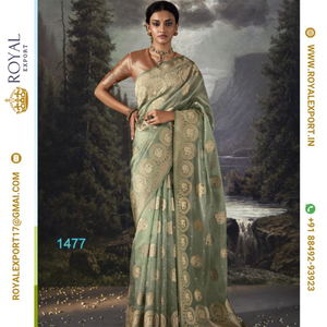 Nuevo diseñador de marca Pure Organza Zari Weaving Saree Collection en Tarifa de fabricante por Royal Export - Product Image 5