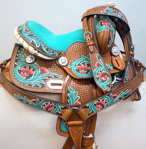 Offre Spéciale anglais fait à la main en cuir de vache véritable selle occidentale siège en cuir souple Durable pour cheval parfait ensemble de tack équestre - Product Image 4